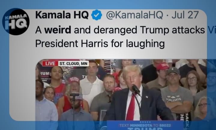 KamalaHQ: A weird and deranged Trump...